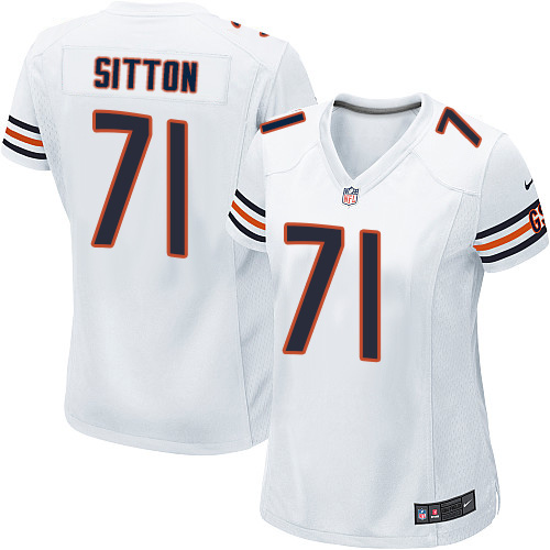 Women's Limited Josh Sitton Nike Jersey White Road - #71 NFL Chicago Bears